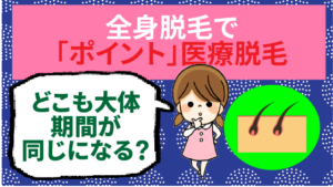 全身脱毛で「ポイント」医療脱毛はどこもだいたい期間が同じになる？